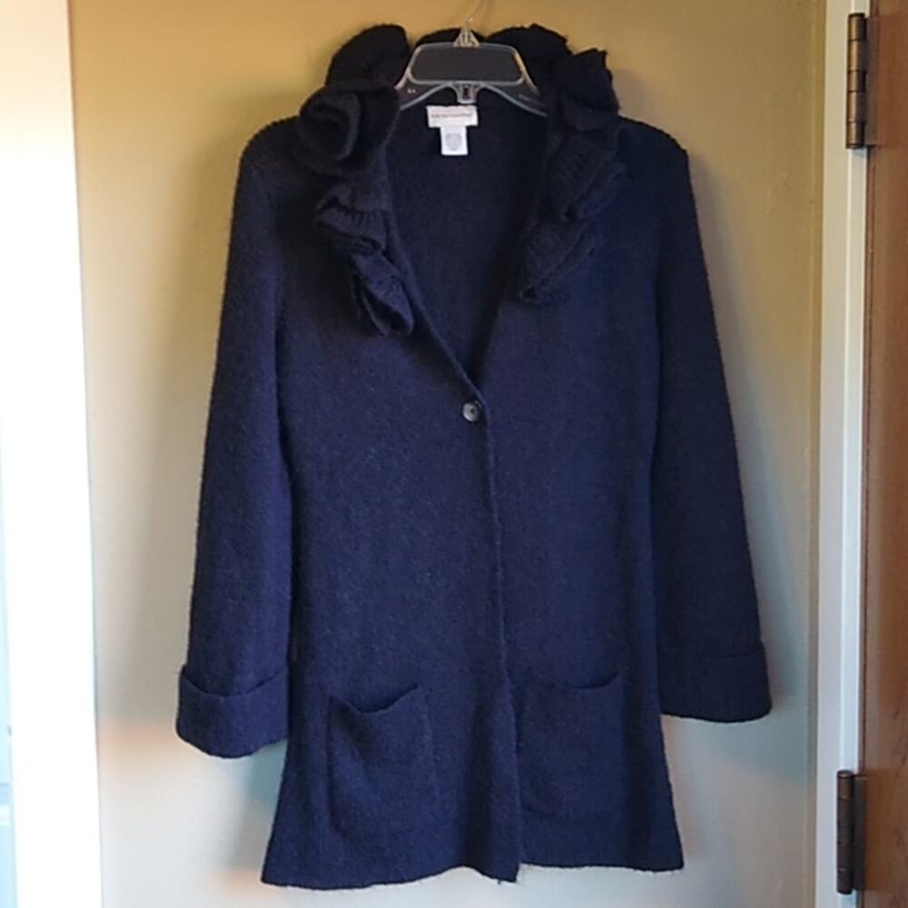 Soft surroundings Alpaca Blend Black Cardigan Size Small